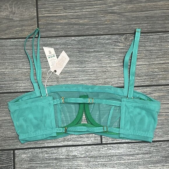 NWT We Are HAH X Free People Sheer Wired Bra 30-38B 30B 32B 34B 36B 38B Teal - Picture 7 of 10